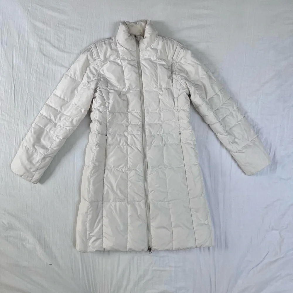 White Reversible Mid Length Puffer Coat Size‎ XS/S